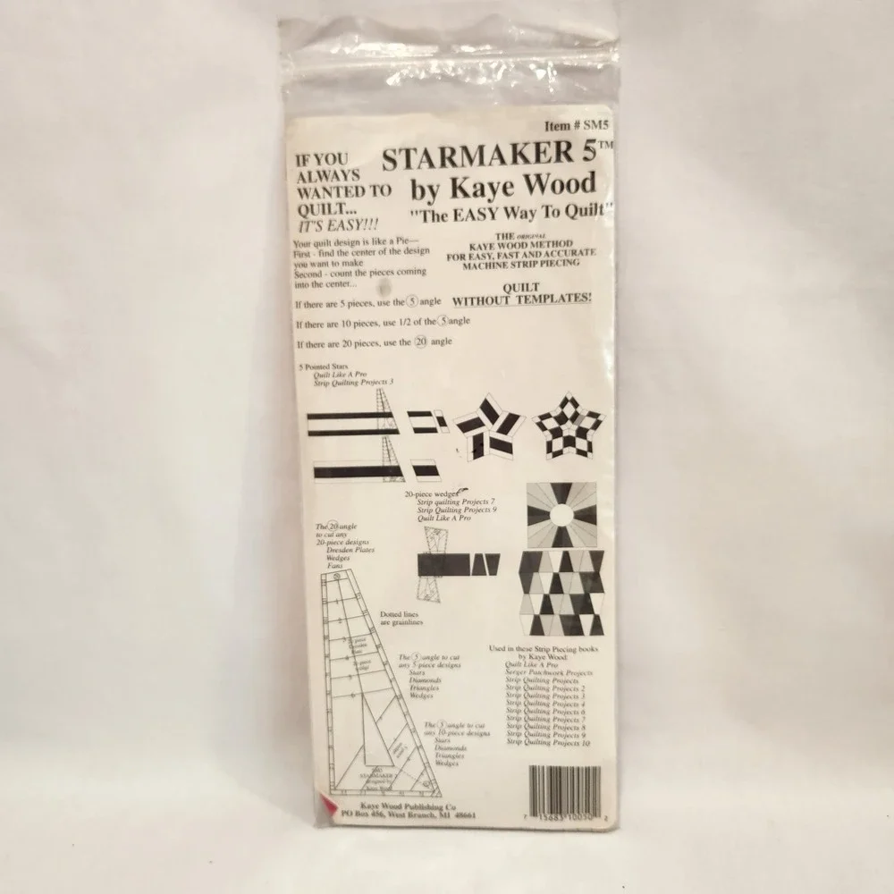 Kaye Wood Starmaker 5‎ & 6 Quilting Rulers SM5 SM6 Strip Piecing Templates Set